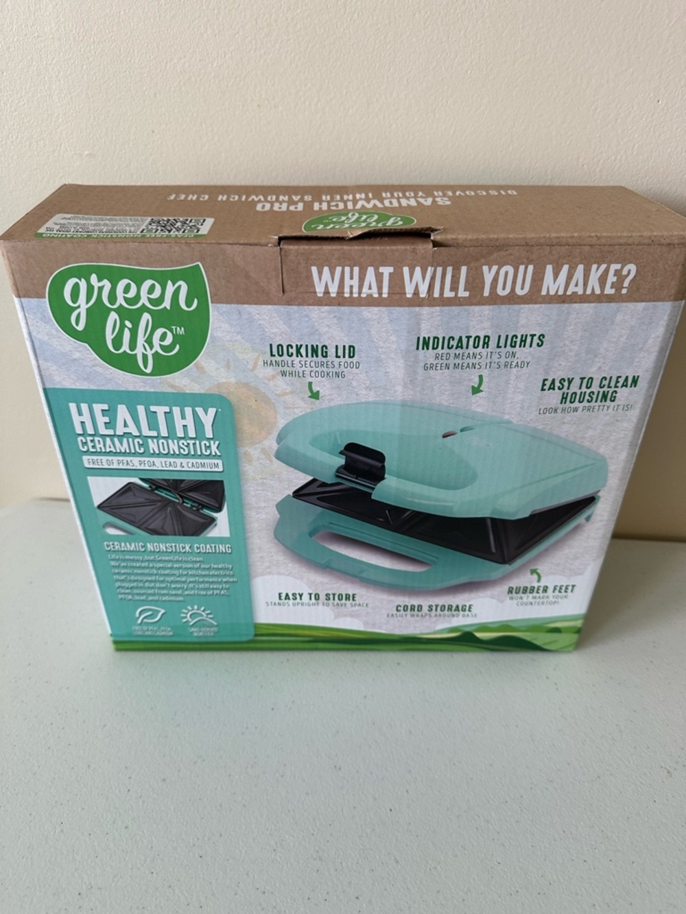 GreenLife Sandwich Pro - Electric Panini Press Grill - Healthy Ceramic Nonstick - Picture 2 of 2